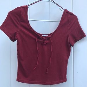 Garage Crop Top with Crisscross String